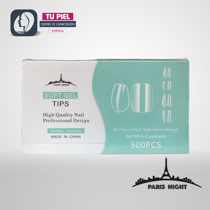 TIPS PRESS ON || SOFT GEL CUADRADA TRANS MINI x500pcs EN CAJA - Imagen 2